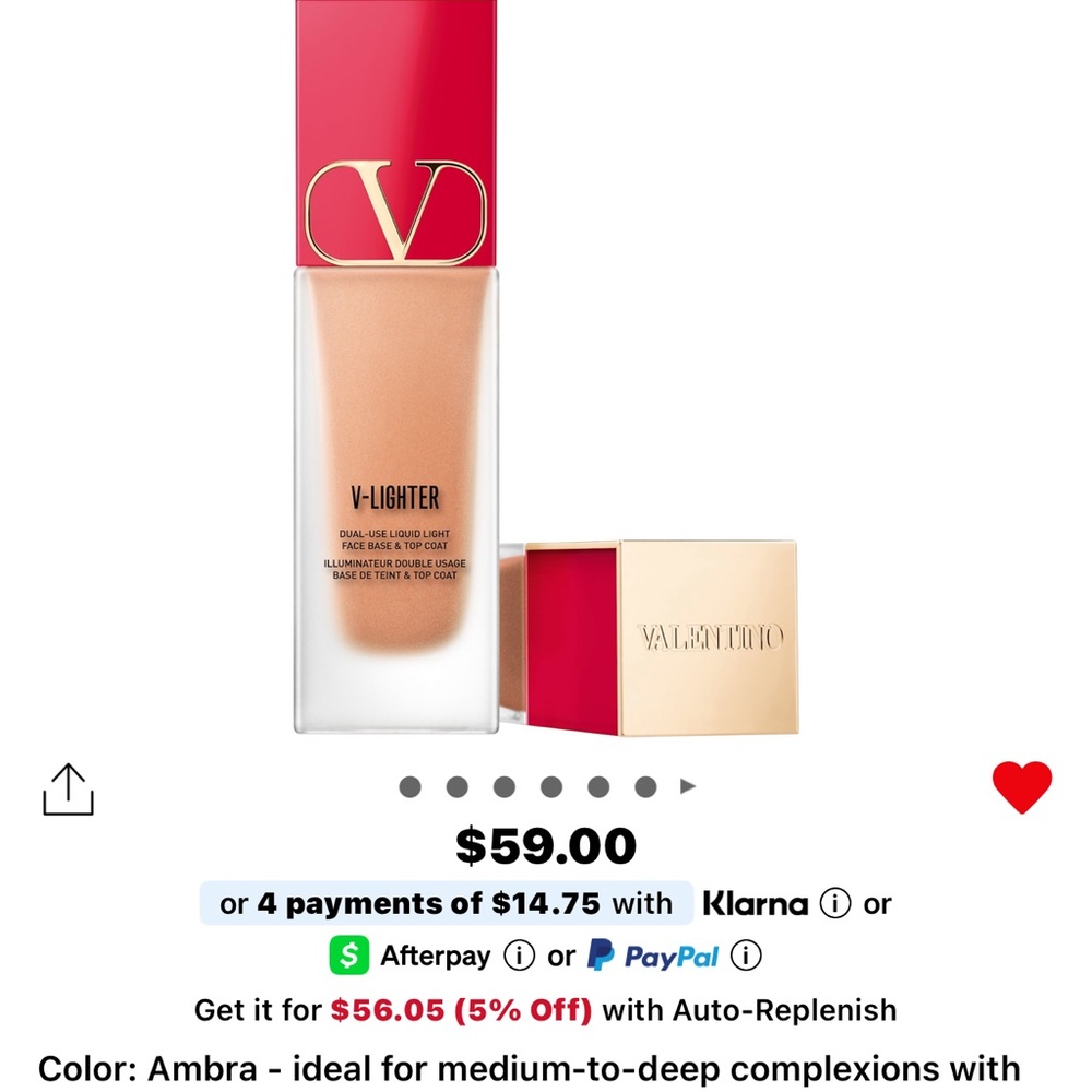 Valentino V-Lighter Liquid Highlighter — Amber Gold
